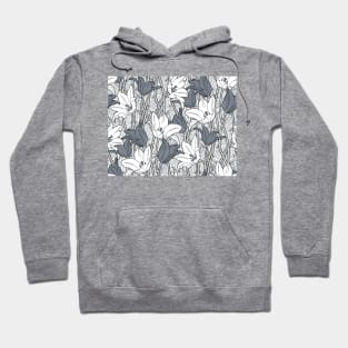 Black and White Vibrant Tulips Hoodie